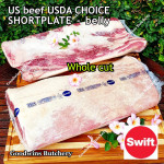 Beef belly samcan SHORTPLATE USDA US CHOICE frozen portioned cuts FATTY >50% FAT +/- 1kg/pc price/kg (any brand in stock)